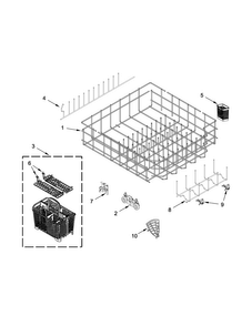Lower Rack Parts Diagram and Parts List for KDTM354DSS1  KitchenAid Dishwasher