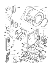 Dryer Bulkhead Parts Diagram and Parts List for 11088732798  Kenmore Washer Dryer Combo