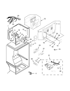 Liner Parts Diagram and Parts List for WRT108FZDB01  Whirlpool Refrigerator
