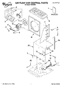 AIR FLOW AND CONTROL PARTS Diagram and Parts List for AD50DSR1  Whirlpool Dehumidifier
