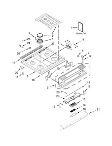 Cooktop Parts Diagram and Parts List for WEG745H0FE0  Whirlpool Range
