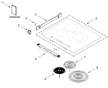 Cooktop Parts Diagram and Parts List for JIC4324KB02  Whirlpool Cooktop