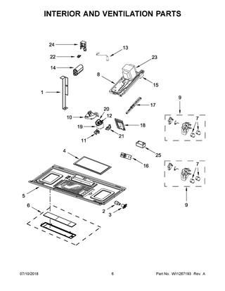 Interior And Ventilation Parts Diagram and Parts List for KMHS120EBS5  Whirlpool Microwave
