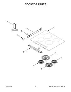 Part Location Diagram of W11495033 Whirlpool HOTPLATE