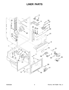 03 - Liner Parts Diagram and Parts List for WRF560SEHW05  Whirlpool Refrigerator