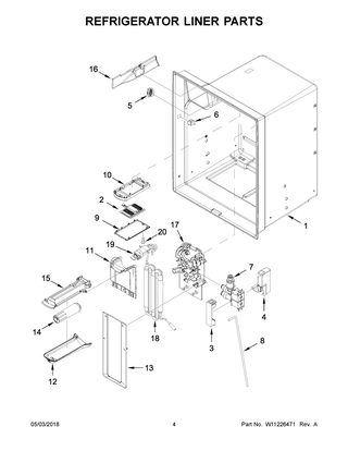 Refrigerator Liner Parts Diagram and Parts List for WRF555SDFZ07  Whirlpool Refrigerator