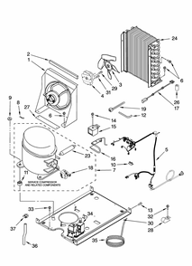 Unit Parts, Optional Parts (not Included) Diagram and Parts List for 10689583702  Kenmore Ice Maker