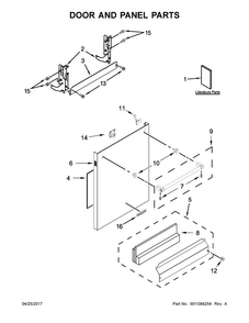 Part Location Diagram of W10904612 Whirlpool Tech sheet