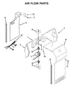 Air Flow Parts Diagram and Parts List for 10641133710  Kenmore Refrigerator