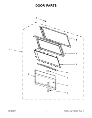 03 - DOOR PARTS Diagram and Parts List for MMV5219FZ3  Whirlpool Microwave Oven Combo