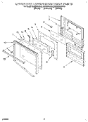 UPPER AND LOWER OVEN DOOR Diagram and Parts List for KEBS278ABL0  KitchenAid Wall Oven