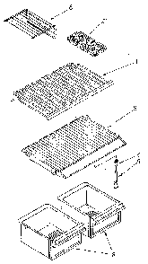 Shelf Diagram and Parts List for ET14JKXSF04  Whirlpool Refrigerator