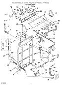 CONTROLS AND REAR PANEL PARTS Diagram and Parts List for IJ46001  Inglis Washer