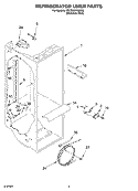 REFRIGERATOR LINER PARTS Diagram and Parts List for KSCS25FKSS00  KitchenAid Refrigerator