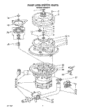 PUMP AND MOTOR Diagram and Parts List for KUDI220T2  KitchenAid Dishwasher