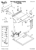 TOP AND CONSOLE PARTS Diagram and Parts List for LGV4634PQ0  Whirlpool Dryer