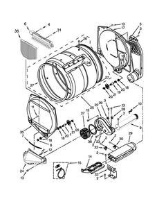 Upper And Lower Bulkhead Parts Diagram and Parts List for CSP2860TQ1  Whirlpool Dryer