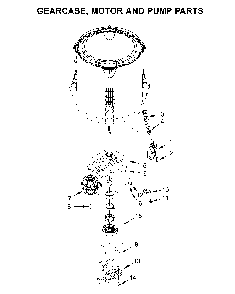 Gearcase, motor and pump parts Diagram and Parts List for YWET4027HW1  Whirlpool Washer Dryer Combo