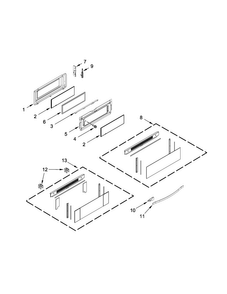 Upper Door Parts Diagram and Parts List for WGE755C0BS01  Whirlpool Range