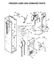 Freezer Liner And Icemaker Parts Diagram and Parts List for KBSN602EBS00  KitchenAid Refrigerator