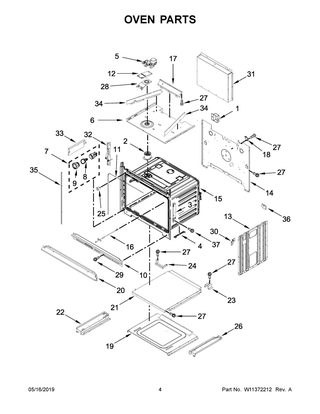 Oven Parts Diagram and Parts List for WOC75EC7HS03  Whirlpool Microwave Oven Combo