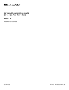 Cover Sheet Diagram and Parts List for KSIB900ESS1  KitchenAid Range