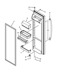 Refrigerator Door Parts Diagram and Parts List for WRS342FIAB04  Whirlpool Refrigerator