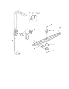 Upper Wash & Rinse Diagram and Parts List for KUDL02FRSS1  KitchenAid Dishwasher