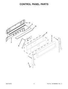 Control Panel Parts Diagram and Parts List for WGG745S0FE02  Whirlpool Range