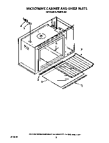 Microwave Cabinet And Shelf Diagram and Parts List for KEMI300WBL0  KitchenAid Microwave Oven Combo
