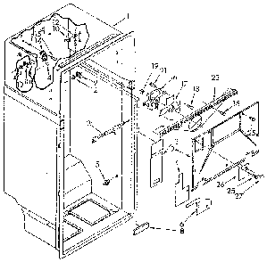 Liner Diagram and Parts List for ET20AKXSF07  Whirlpool Refrigerator