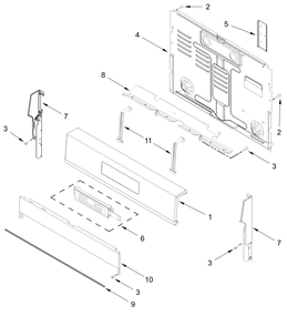Control Panel Parts Diagram and Parts List for YWFES7030SZ0  Whirlpool Range