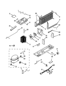 Unit Parts Diagram and Parts List for W8RXNGFBD00  Whirlpool Refrigerator