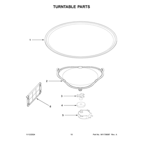 Turntable Parts Diagram and Parts List for YKMMS130RPS00  KitchenAid Microwave