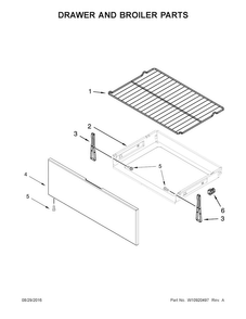 Drawer And Broiler Parts Diagram and Parts List for WFG520S0FS0  Whirlpool Range