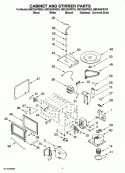 CABINET AND STIRRER PARTS Diagram and Parts List for GMC305PRB03  Whirlpool Microwave Oven Combo