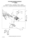 W10336852 BURNER ASSEMBLY Diagram and Parts List for WGD4900XW1  Whirlpool Dryer