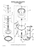 BASKET AND TUB PARTS Diagram and Parts List for 7MWTW1602AW0  Whirlpool Washer