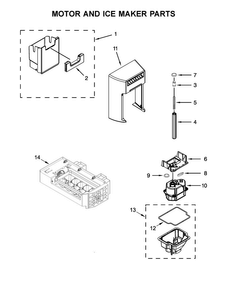 Motor And Ice Maker Parts Diagram and Parts List for WRS586FIEM03  Whirlpool Refrigerator