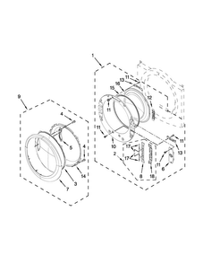 Door Parts Diagram and Parts List for WED97HEDW0  Whirlpool Dryer