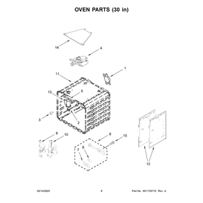 Oven Parts (30 In) Diagram and Parts List for KFDC558JPA03  KitchenAid Range