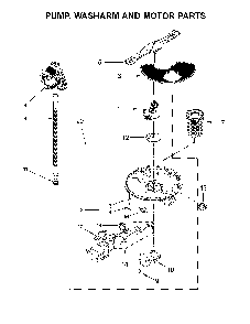 Pump, washarm and motor parts Diagram and Parts List for 66513479N413  Kenmore Dishwasher