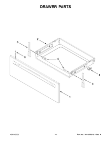 Drawer Parts Diagram and Parts List for YWFE515S0JB4  Whirlpool Range