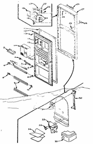 Refrigerators Door Parts Diagram and Parts List for 106M9B1-F  Kenmore Refrigerator