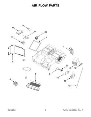 05 - AIR FLOW PARTS Diagram and Parts List for YKMHS120EB1  Whirlpool Microwave