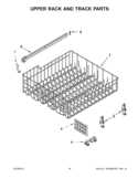 UPPER RACK AND TRACK PARTS Diagram and Parts List for WDF530PSYB3  Whirlpool Dishwasher