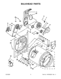 BULKHEAD PARTS Diagram and Parts List for CED137SXQ0  Whirlpool Dryer