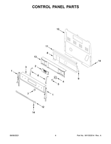 Control Panel Parts Diagram and Parts List for WFE550S0HW2  Whirlpool Range