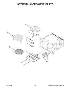 06 - Internal Microwave Parts Diagram and Parts List for JMC2427LM01  Whirlpool Microwave