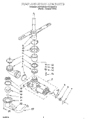 PUMP AND SPRAYARM Diagram and Parts List for RUD3000KQ0  Roper Dishwasher